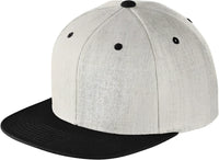 Sport-Tek STC19 Yupoong Flat Bill Snapback Cap - Heather Gray Black - Gray Black / OSFM