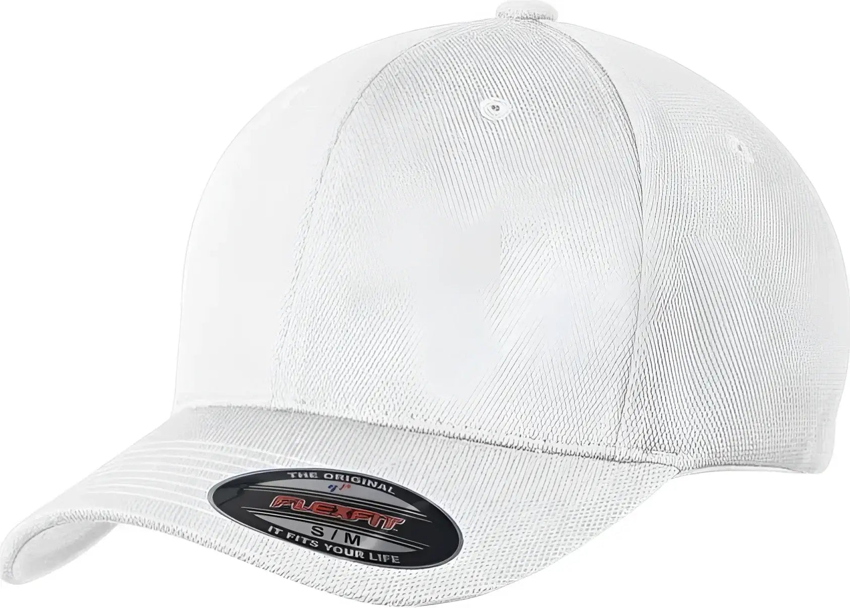 Sport-Tek STC22 Flexfit Cool & Dry Poly Block Mesh Cap - White - White / 6 3/4’’ - 7 1/4’’