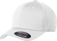 Sport-Tek STC22 Flexfit Cool & Dry Poly Block Mesh Cap - White - White / 6 3/4’’ - 7 1/4’’