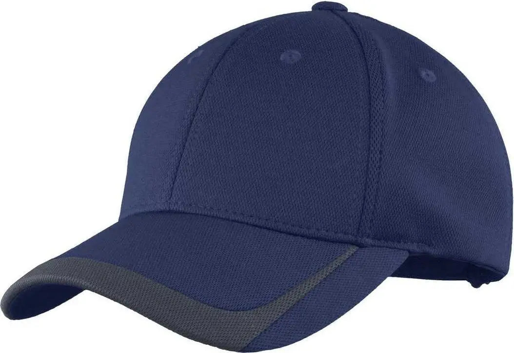 Sport-Tek STC24 Pique Colorblock Cap - True Navy Graphite - Navy Dark Gray / One Size Fits Most