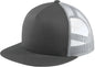 Sport-Tek STC38 Yupoong 5-Panel Classic Trucker Mesh Back Cap - Graphite White - Dark Gray White / Adult OSFM