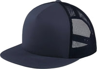 Sport Tek STC38 Yupoong 5 Panel Classic Trucker Mesh Back Cap True Navy True Navy Navy / One Size Fits Most