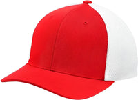 Sport-Tek STC40 Flexfit Air Mesh Back Cap - True Red White - Red White / 6 3/4’’ - 7 1/4’’