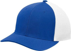 Sport-Tek STC40 Flexfit Air Mesh Back Cap - True Royal White - Royal White / 6 3/4’’ - 7 1/4’’