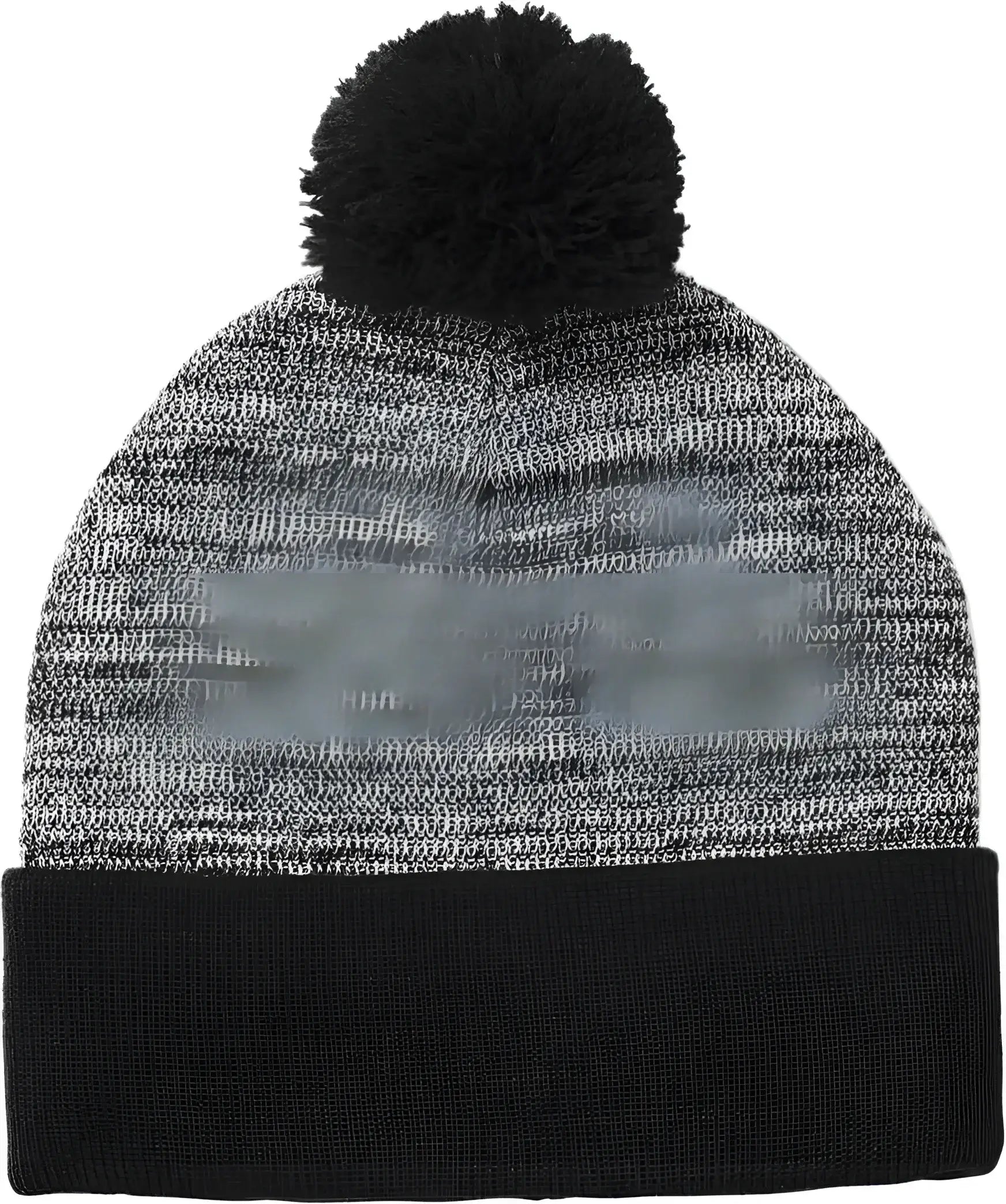 Sport Tek STC41 Heather Pom Pom Beanie STC41Black Gray Heather Black Gray / 6 3/4’’ 7 1/4’’