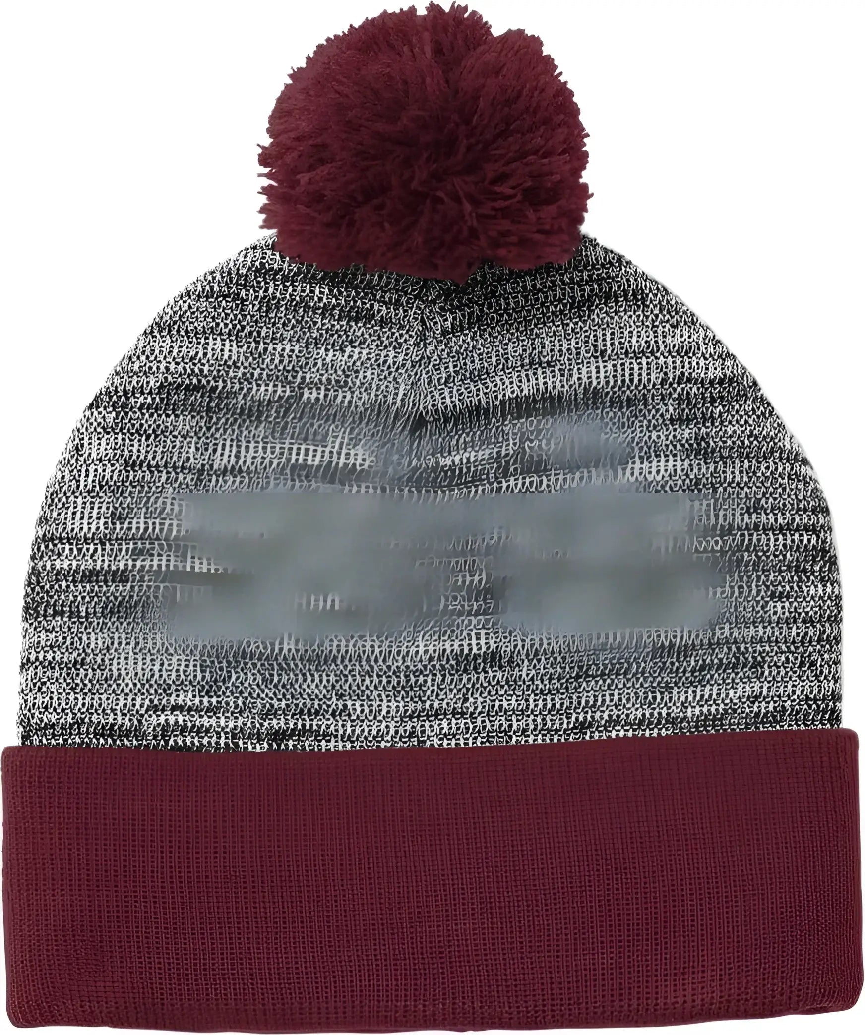 Sport Tek STC41 Heather Pom Pom Beanie STC41Maroon Gray Heather Blue / 7 1/8’’ 7 5/8’’