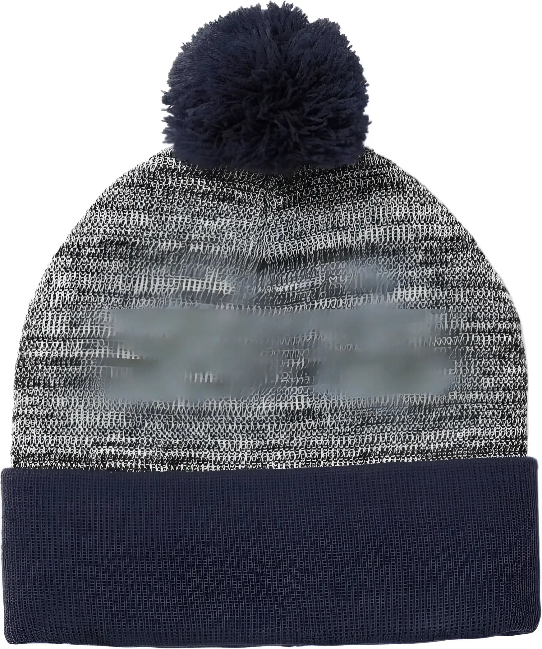 Sport Tek STC41 Heather Pom Pom Beanie STC41True Navy Gray Heather Navy Gray / 6 3/4’’ 7 1/4’’