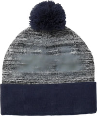 Sport Tek STC41 Heather Pom Pom Beanie STC41True Navy Gray Heather Navy Gray / 6 3/4’’ 7 1/4’’