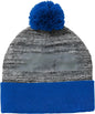 Sport Tek STC41 Heather Pom Pom Beanie STC41True Royal Gray Heather Royal / One Size Fits Most