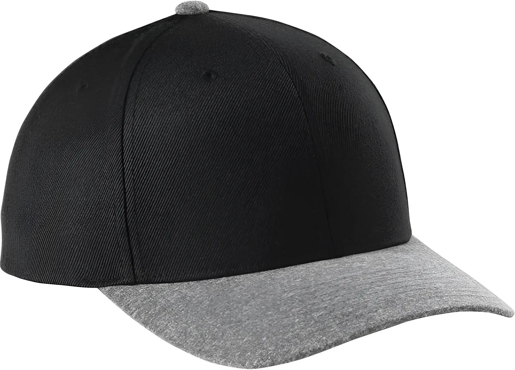 Sport-Tek STC43 Yupoong Curve Bill Snapback Cap - Black/ Gray Heather - Black Gray / OSFA