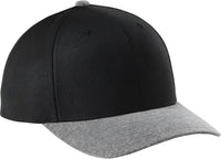 Sport-Tek STC43 Yupoong Curve Bill Snapback Cap - Black/ Gray Heather - Black Gray / OSFA
