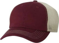Sportsman 3100 Contrast-Stitch Mesh-Back Cap - Maroon Stone - Maroon / 6 5/8’’ - 7 3/8’’