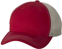 Sportsman 3100 Contrast-Stitch Mesh-Back Cap - Red Stone - Red Gray / 6 5/8’’ - 7 3/8’’