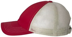 Sportsman 3100 Contrast-Stitch Mesh-Back Cap - Red Stone - Red Gray / 6 5/8’’ - 7 3/8’’