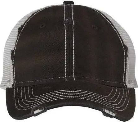 Sportsman 3150 Bounty Dirty Washed Mesh Back Cap Black Silver Black Gray / 6 5/8’’ 7 3/8’’