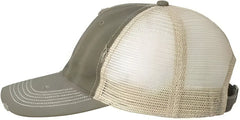Sportsman 3150 Bounty Dirty Washed Mesh Back Cap Olive Khaki Olive Khaki / 6 5/8’’ 7 3/8’’