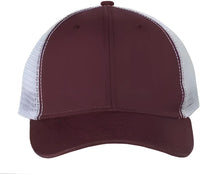 Sportsman AH80 Bio-Washed Trucker Cap - Maroon White - Maroon White / 6 5/8’’ - 7 3/8’’