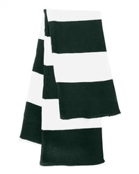 Sportsman SP02 Rugby-Striped Knit Scarf - Forest White - Forest White / One Size Fits Most