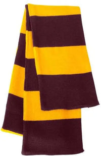 Sportsman SP02 Rugby-Striped Knit Scarf - Maroon Gold - Maroon Gold / One Size Fits Most