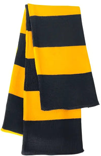 Sportsman SP02 Rugby-Striped Knit Scarf - Navy Gold - Navy Gold / One Size Fits Most