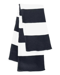 Sportsman SP02 Rugby-Striped Knit Scarf - Navy White - Navy White / One Size Fits Most
