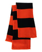 Sportsman SP02 Rugby-Striped Knit Scarf - Orange Black - Orange Black / One Size Fits Most