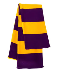Sportsman SP02 Rugby-Striped Knit Scarf - Purple Gold - Purple Gold / One Size Fits Most