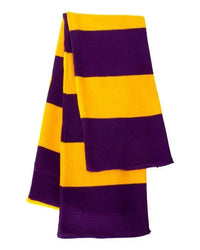 Sportsman SP02 Rugby-Striped Knit Scarf - Purple Gold - Purple Gold / One Size Fits Most