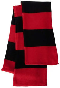 Sportsman SP02 Rugby-Striped Knit Scarf - Red Black - Red Black / One Size Fits Most