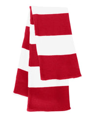 Sportsman SP02 Rugby-Striped Knit Scarf - Red White - Red White / One Size Fits Most