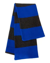 Sportsman SP02 Rugby-Striped Knit Scarf - Royal Charcoal - Royal Dark Gray / One Size Fits Most