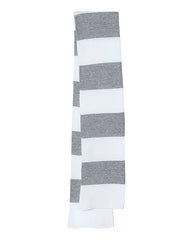 Sportsman SP02 Rugby Striped Knit Scarf White Heather Grey White Gray / One Size Fits Most