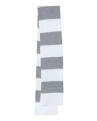 Sportsman SP02 Rugby Striped Knit Scarf White Heather Grey White Gray / One Size Fits Most
