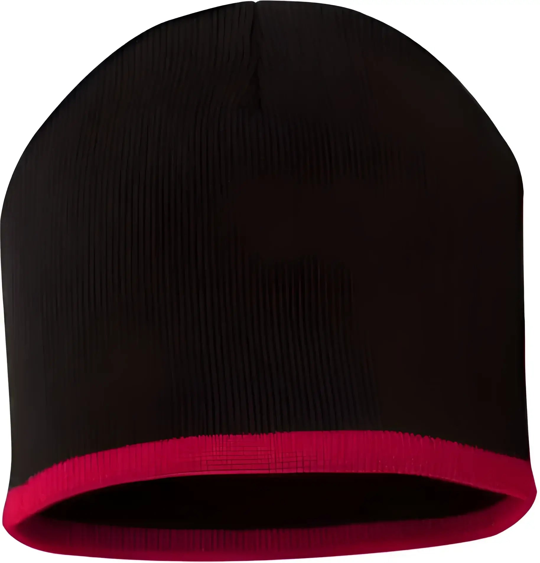 Sportsman SP09 8’’ Bottom-Striped Knit Beanie - Black Red - Black Red / One Size Fits Most