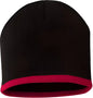 Sportsman SP09 8’’ Bottom-Striped Knit Beanie - Black Red - Black Red / One Size Fits Most