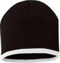 Sportsman SP09 8’’ Bottom-Striped Knit Beanie - Black White - Black White / One Size Fits Most