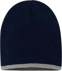 Sportsman SP09 8’’ Bottom Striped Knit Beanie Navy Grey Navy Gray / One Size Fits Most