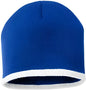 Sportsman SP09 8’’ Bottom-Striped Knit Beanie - Royal White - Royal White / One Size Fits Most