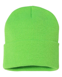 Sportsman SP12 12’’ Solid Cuffed Beanie - Neon Green - Green / One Size Fits Most