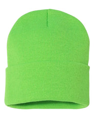 Sportsman SP12 12’’ Solid Cuffed Beanie - Neon Green - Green / One Size Fits Most