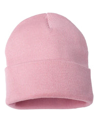Sportsman SP12 12’’ Solid Cuffed Beanie - Pink - Pink / One Size Fits Most