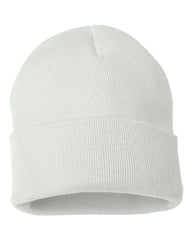 Sportsman SP12 12’’ Solid Cuffed Beanie - White - White / One Size Fits Most