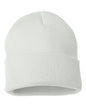 Sportsman SP12 12’’ Solid Cuffed Beanie - White - White / One Size Fits Most