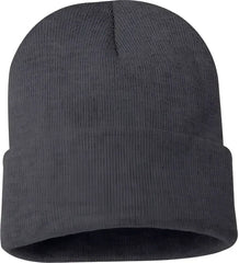Sportsman SP12 Solid 12’’ Cuffed Beanie Heather Charcoal Dark Gray / One Size Fits Most