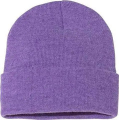 Sportsman SP12 Solid 12’’ Cuffed Beanie Heather Purple Purple / One Size Fits Most
