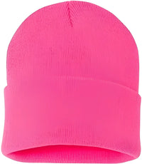 Sportsman SP12 Solid 12’’ Cuffed Beanie Neon Pink Pink / One Size Fits Most