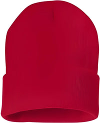 Sportsman SP12 Solid 12’’ Cuffed Beanie - Red - Red / One Size Fits Most