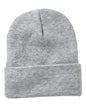 Sportsman SP12FL 12’’ Fleece Lined Cuffed Beanie - Heather Grey - Heather Grey / One Size Fits Most