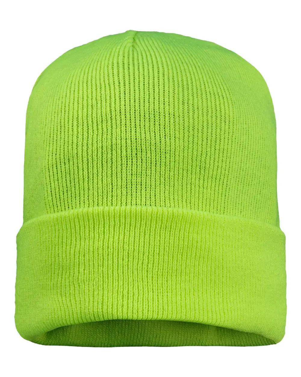 Sportsman SP12FL 12’’ Fleece Lined Cuffed Beanie - Safety Yellow - Safety Yellow / One Size Fits Most