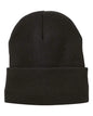 Sportsman SP12JL 12’’ Jersey Lined Cuffed Beanie - Black - Black / One Size Fits Most